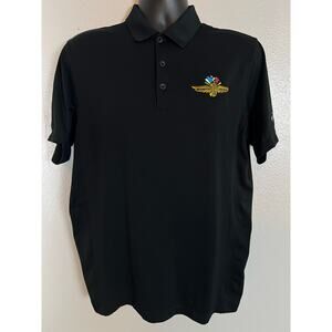 Nike Golf INDIANAPOLIS MOTOR SPEEDWAY Polo Shirt Dri Fit Black Short Sleeve Sz M